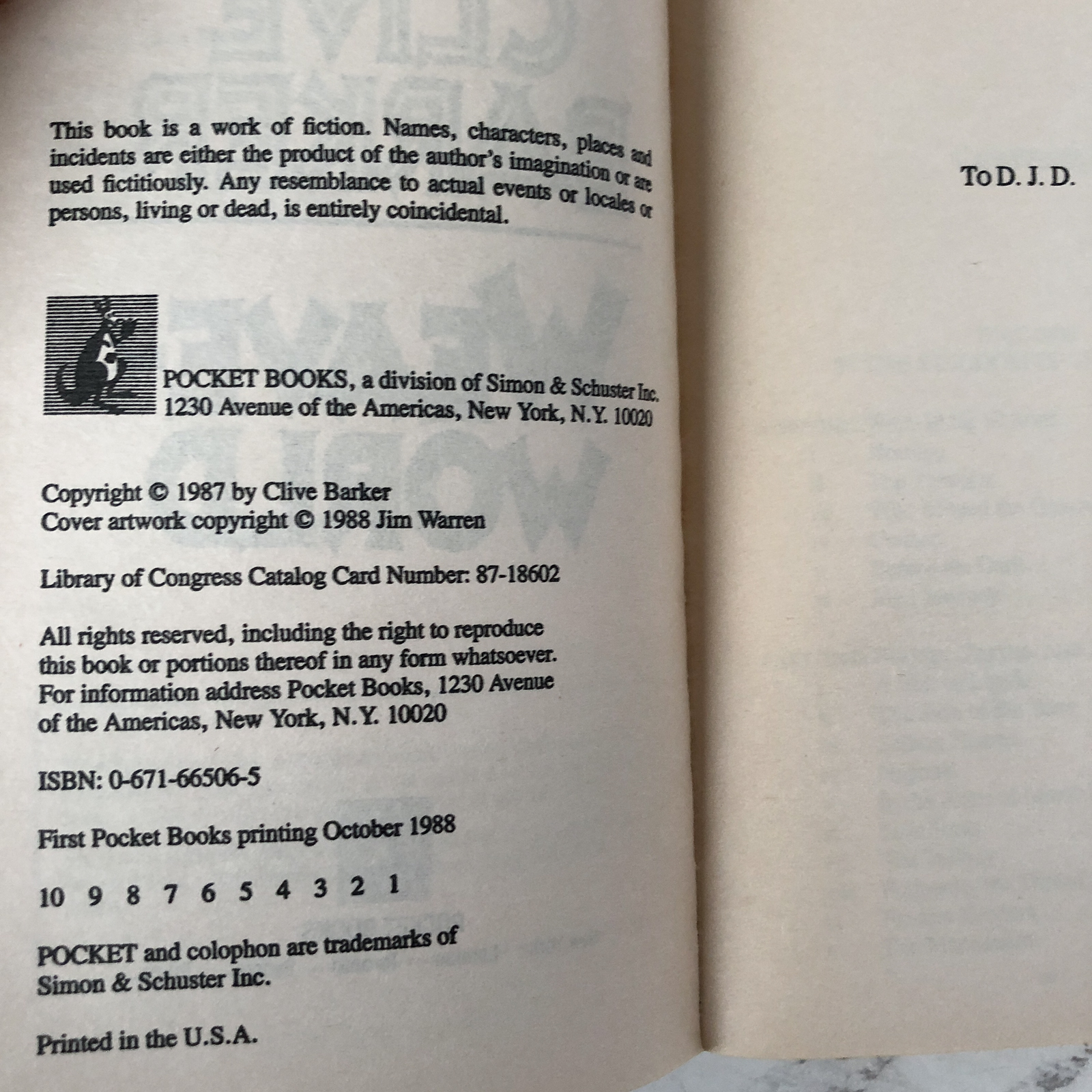 Weaveworld by Clive Barker [FIRST PAPERBACK PRINTING] - Bookshop Apocalypse