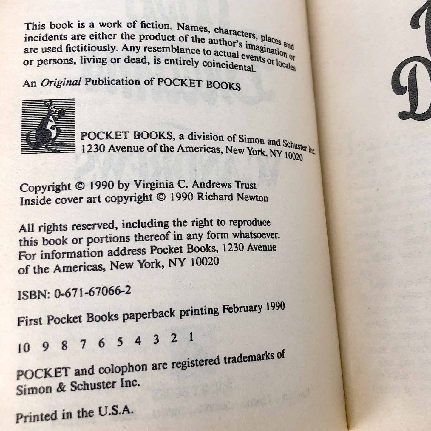 Web of Dreams by V.C. Andrews [FIRST PAPERBACK PRINTING] 1990