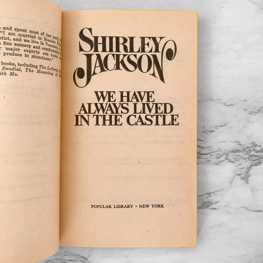 We Have Always Lived in the Castle by Shirley Jackson [1962 PAPERBACK]
