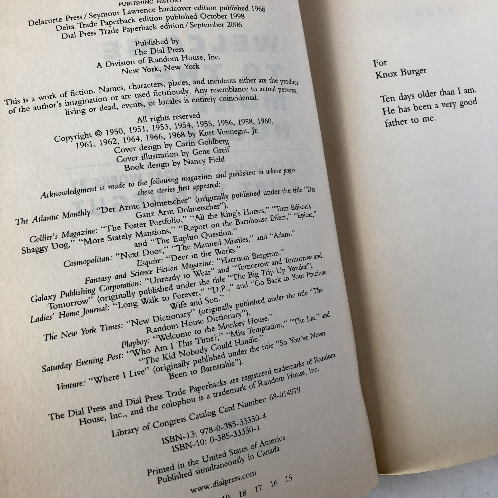 Welcome to the Monkey House by Kurt Vonnegut [2006 TRADE PAPERBACK] - Bookshop Apocalypse