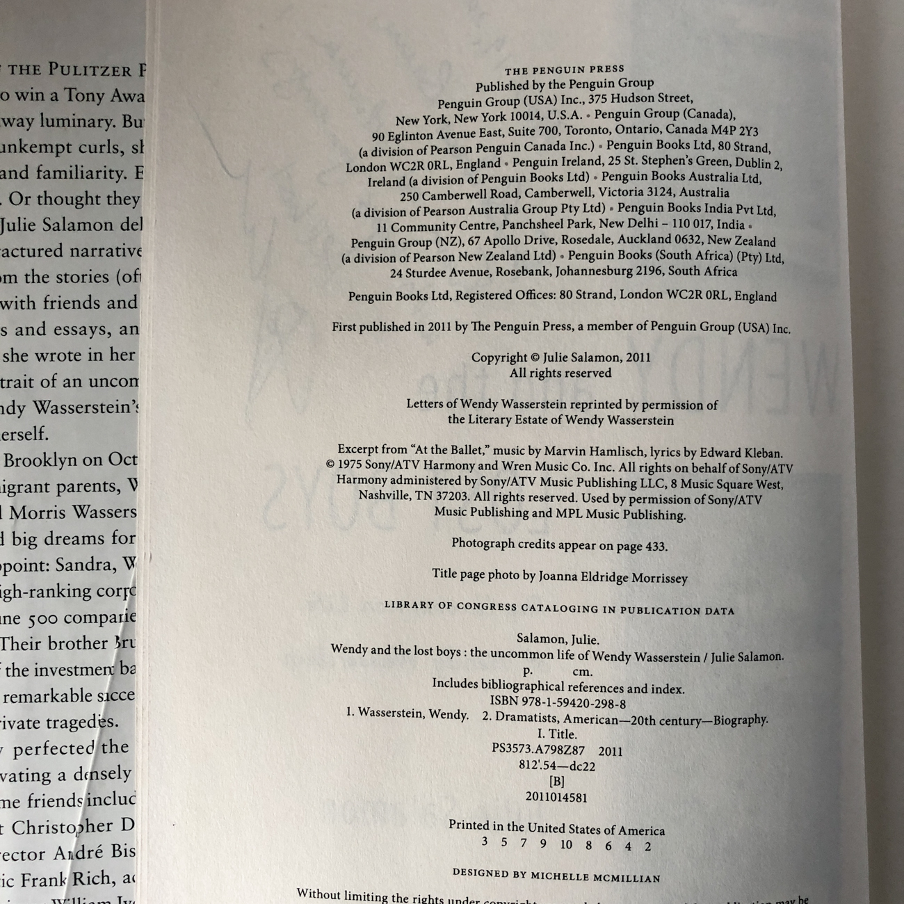 Wendy and the Lost Boys by Julie Salamon [SIGNED FIRST EDITION] - Bookshop Apocalypse