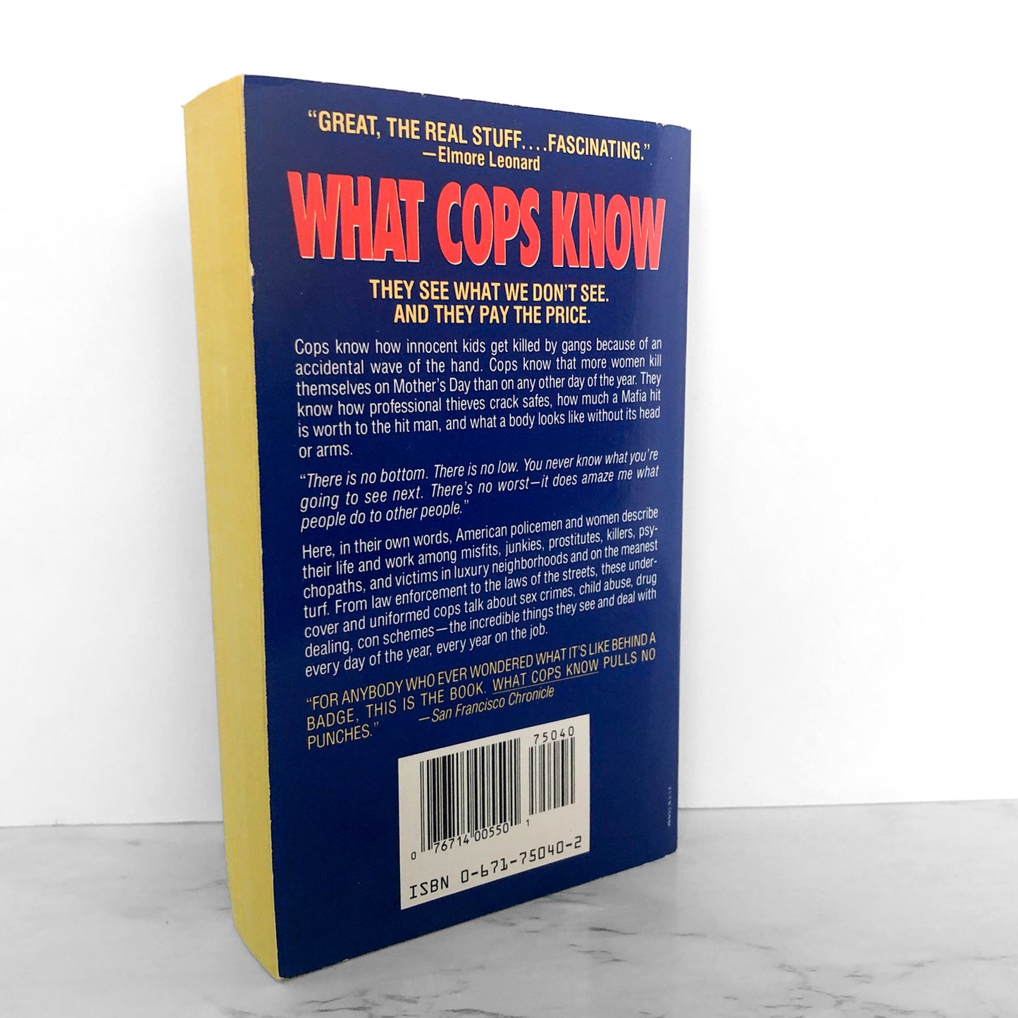 What Cops Know by Connie Fletcher [FIRST PAPERBACK PRINTING / 1992]