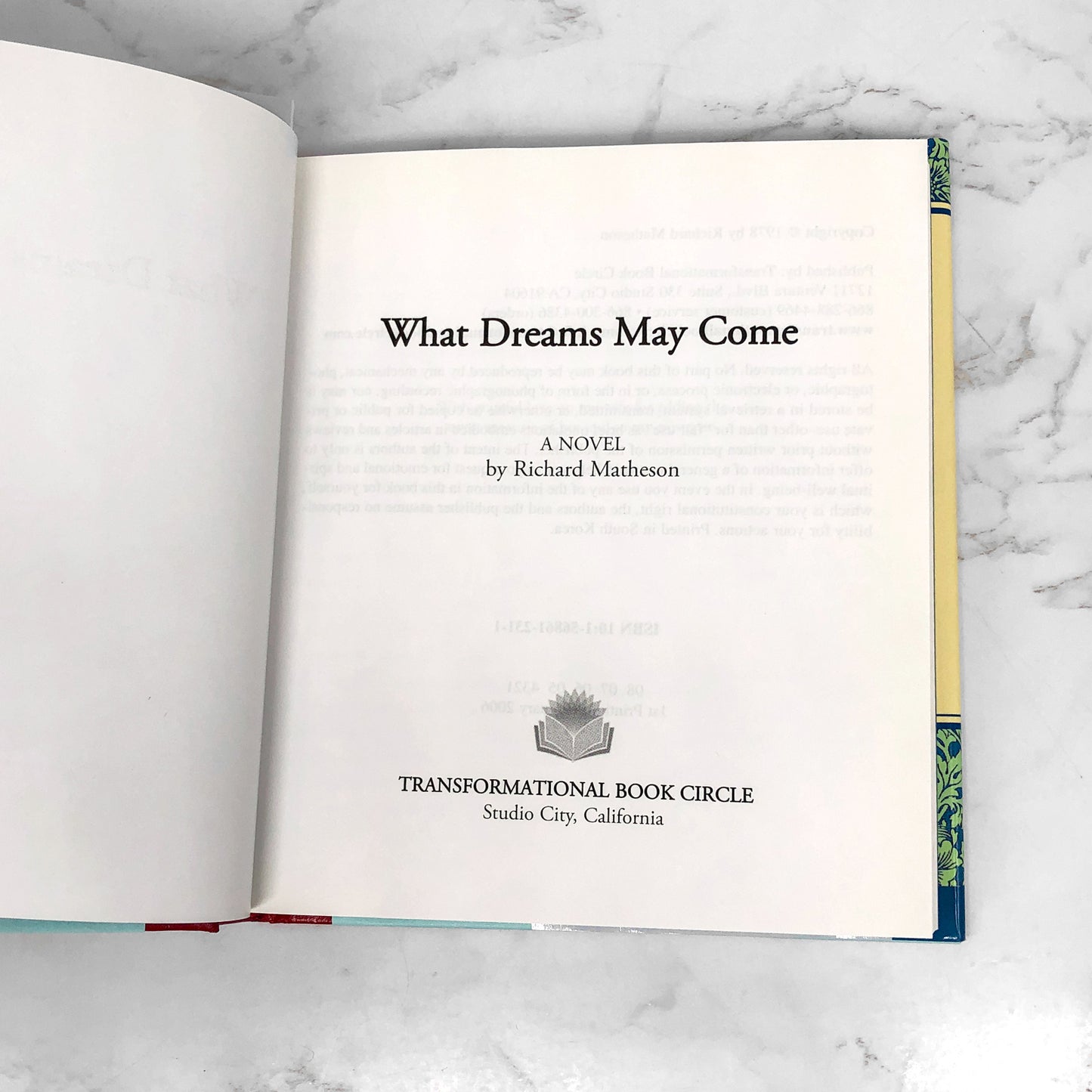 What Dreams May Come by Richard Matheson [HARDCOVER + CD] 2006 • Transformational Book Circle