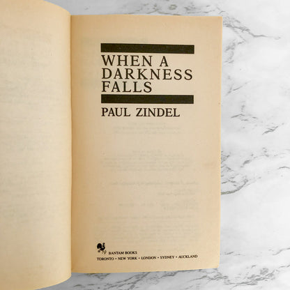 When a Darkness Falls by Paul Zindel [FIRST PAPERBACK PRINTING / 1985]