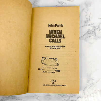 When Michael Calls by John Farris [1981 PAPERBACK] intro by Stephen King