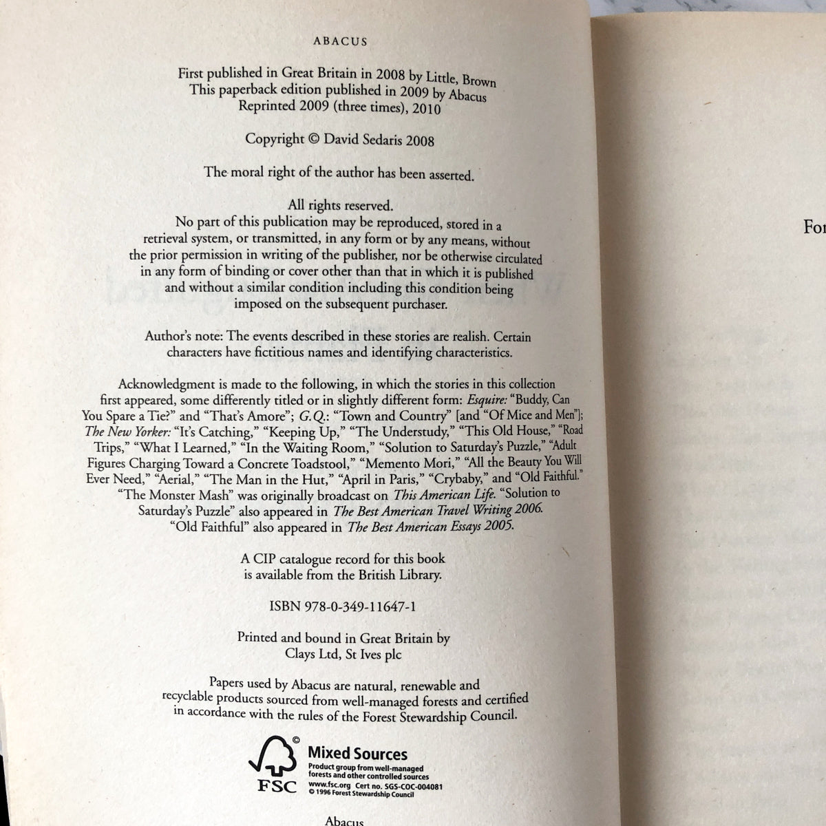 When You Are Engulfed in Flames by David Sedaris [UK TRADE PAPERBACK] - Bookshop Apocalypse