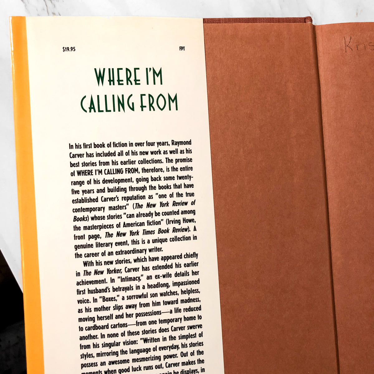 Where I'm Calling From by Raymond Carver [FIRST EDITION / FIRST PRINTING] - Bookshop Apocalypse