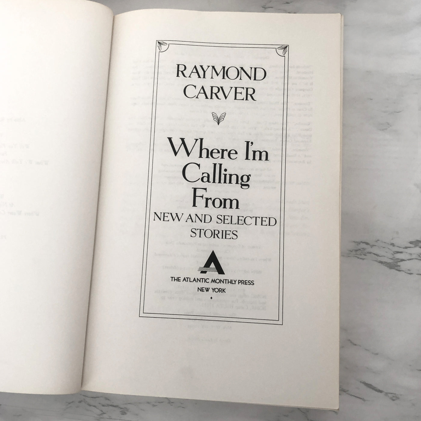 Where I'm Calling From by Raymond Carver [FIRST EDITION PAPERBACK]