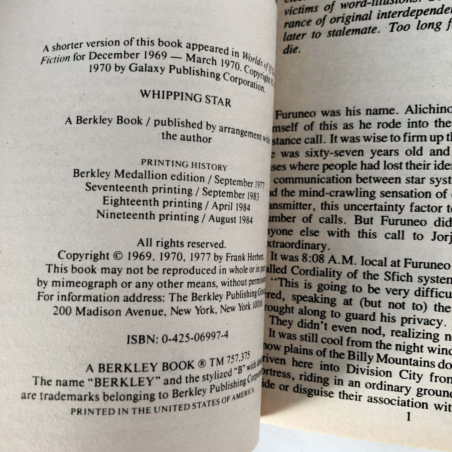 Whipping Star by Frank Herbert [1984 PAPERBACK] - Bookshop Apocalypse