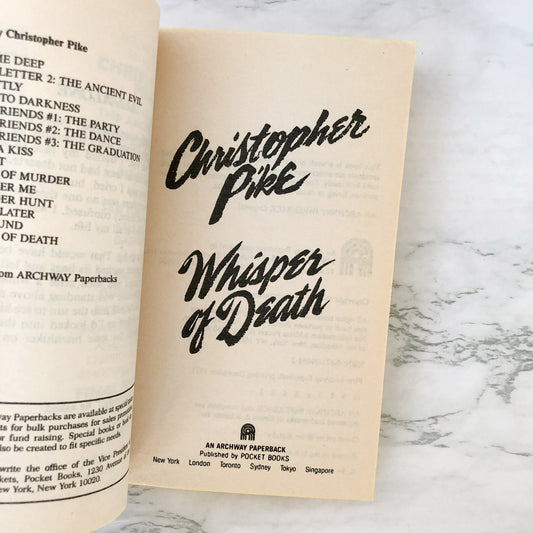 Whisper of Death by Christopher Pike [1991 PAPERBACK]