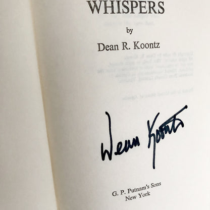 Whispers by Dean Koontz SIGNED! [FIRST BOOK CLUB EDITION / 1980]