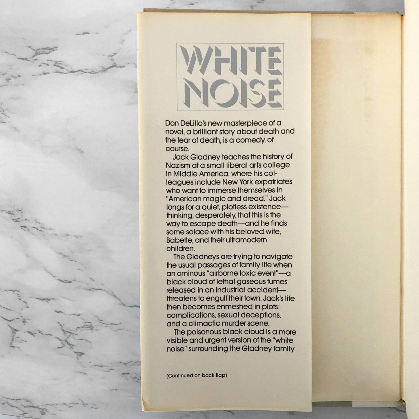 White Noise by Don Delillo [FIRST BOOK CLUB EDITION / 1985]