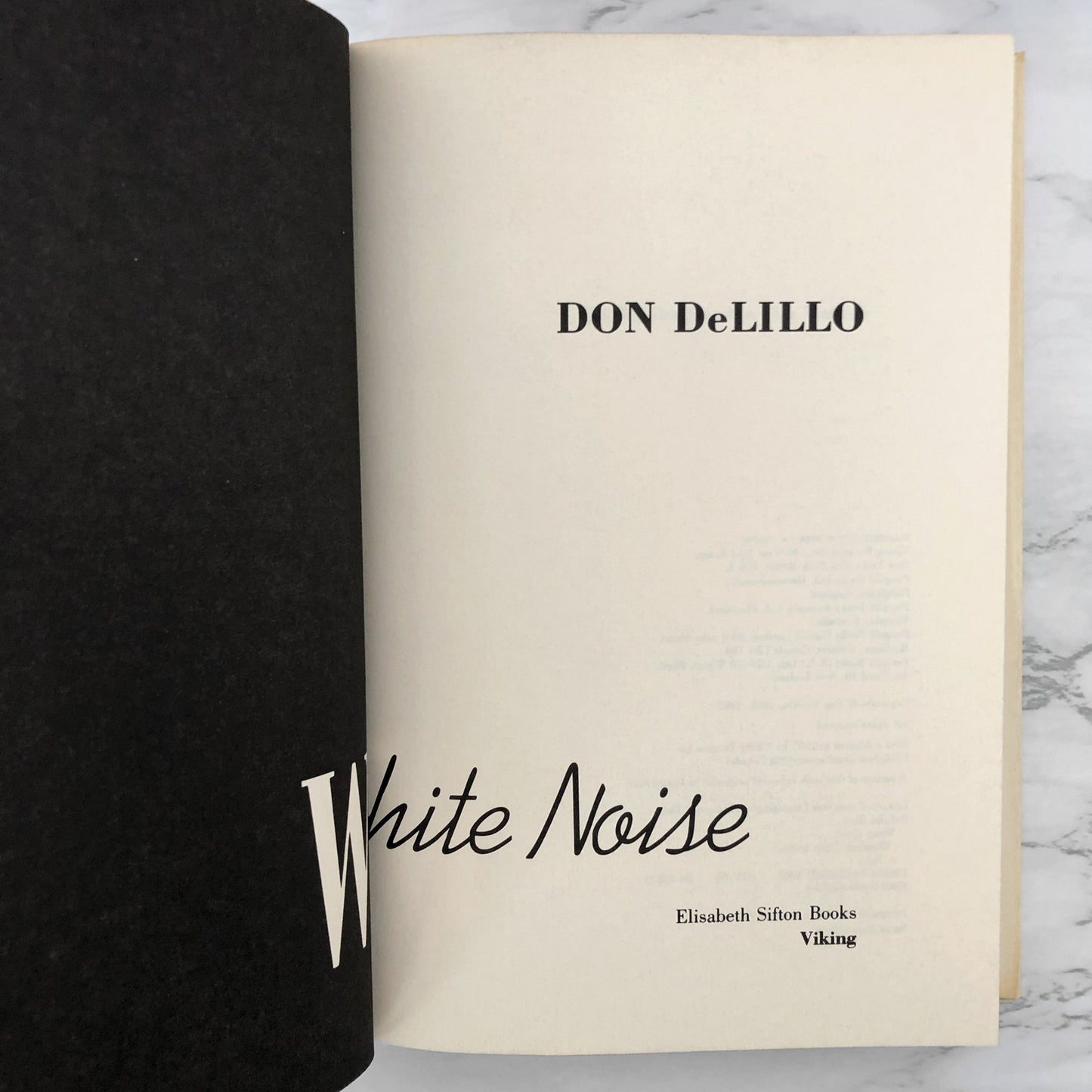 White Noise by Don Delillo [FIRST BOOK CLUB EDITION / 1985]