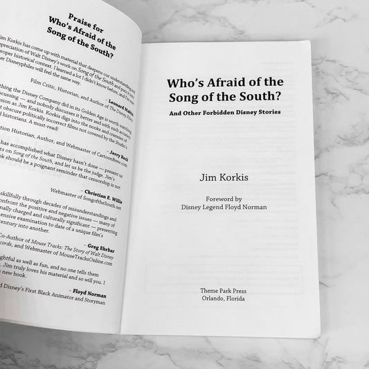 Who's Afraid of the Song of the South? and Other Forbidden Disney Stories by Jim Korkis [FIRST EDITION PAPERBACK] 2012