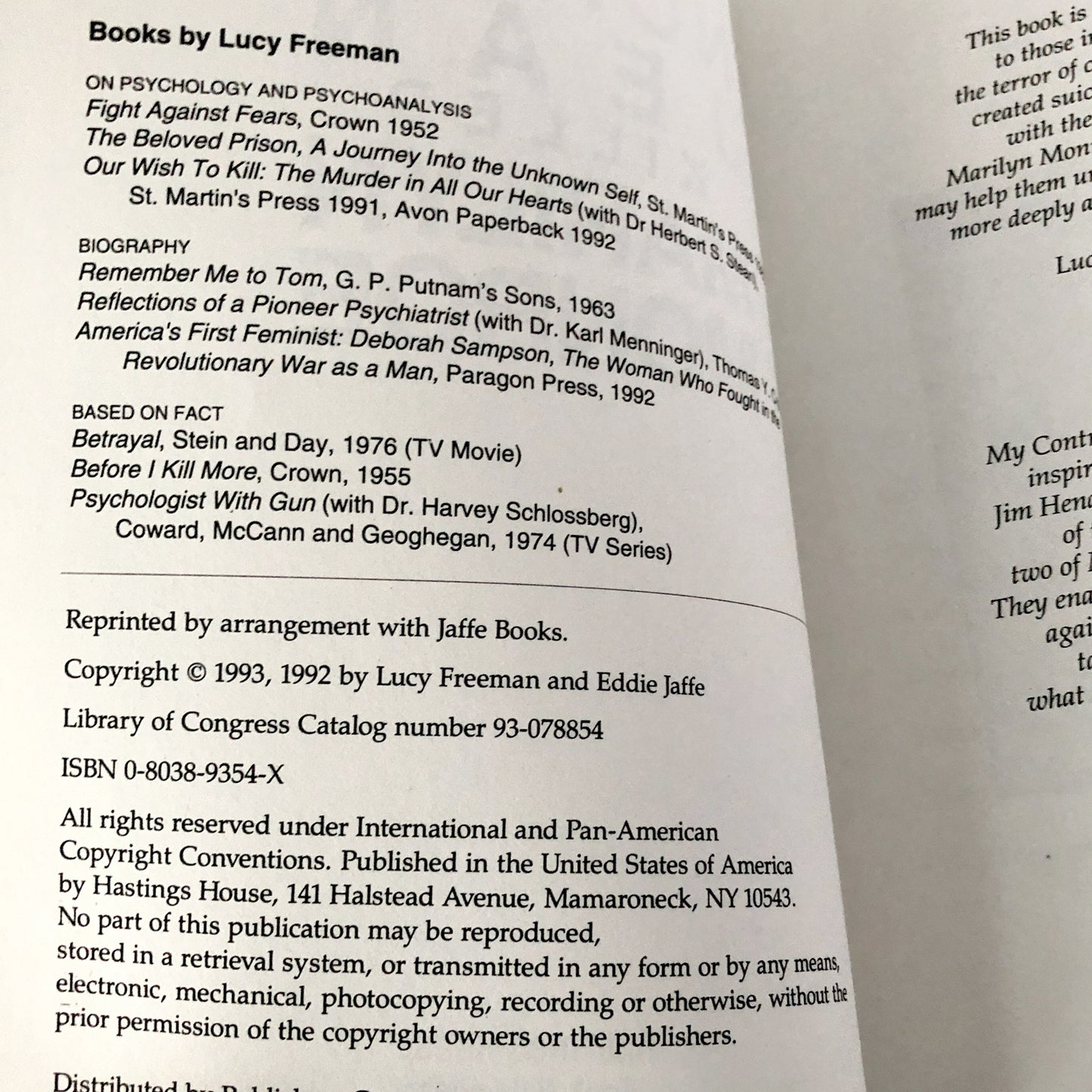 Why Norma Jean Killed Marilyn Monroe by Lucy Freeman [XL TRADE PAPERBACK / 1993]