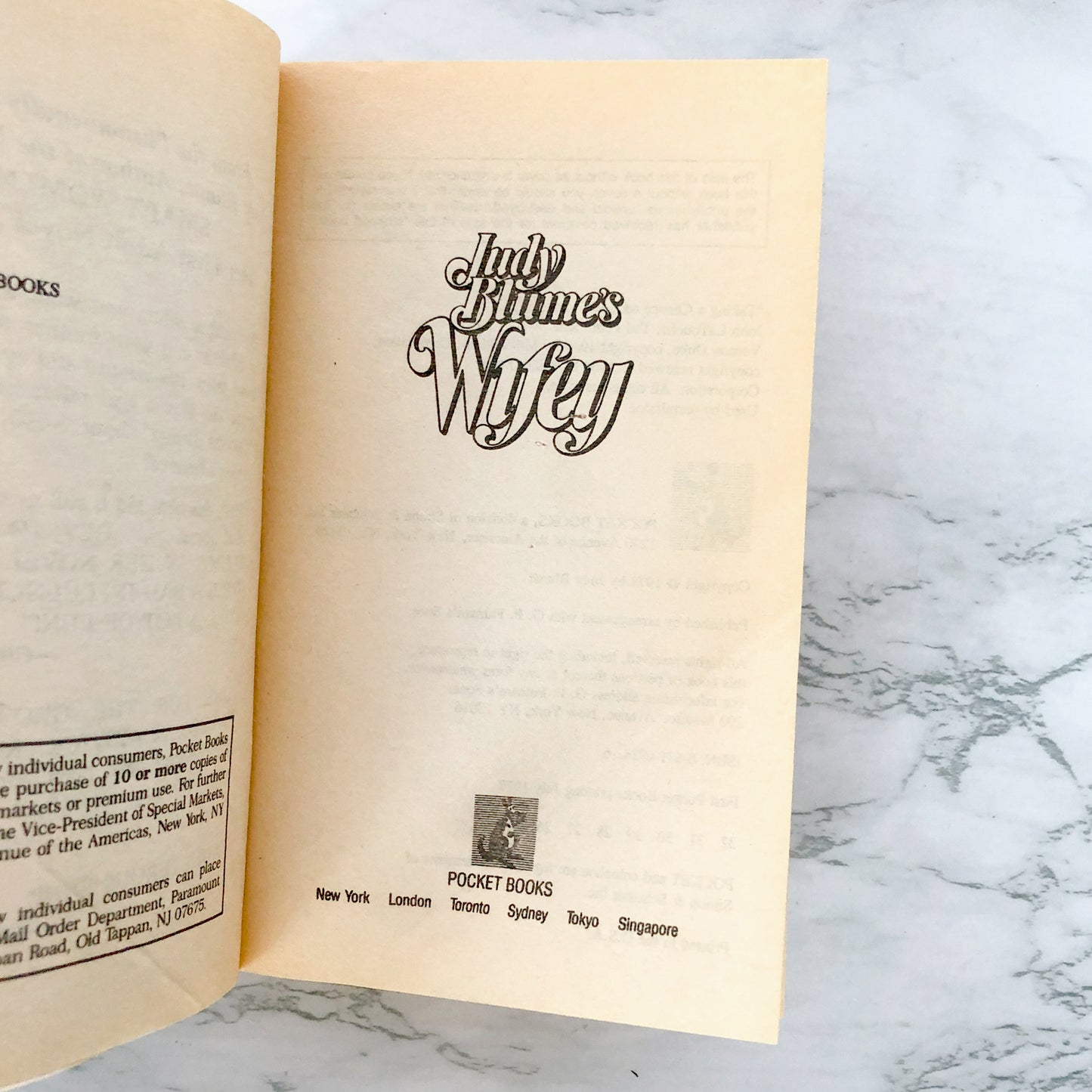 Wifey: An Adult Novel by Judy Blume [VINTAGE PAPERBACK]