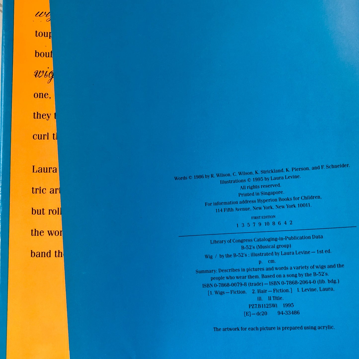 Wig! by The B-52's & Laura Levine [FIRST EDITION] - Bookshop Apocalypse