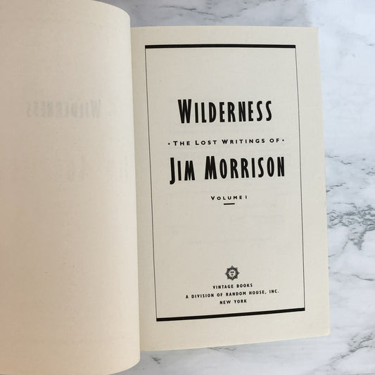 Wilderness: The Lost Writings of Jim Morrison, Vol. 1 [1989 PAPERBACK]