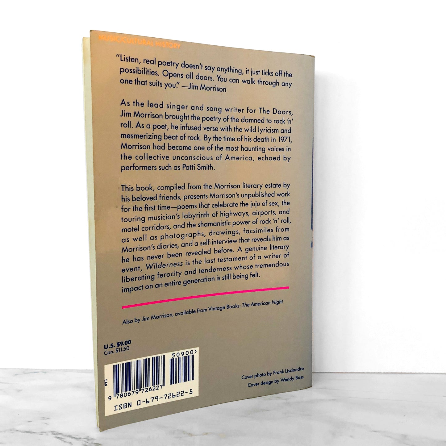 Wilderness: The Lost Writings of Jim Morrison, Vol. 1 [1989 PAPERBACK]