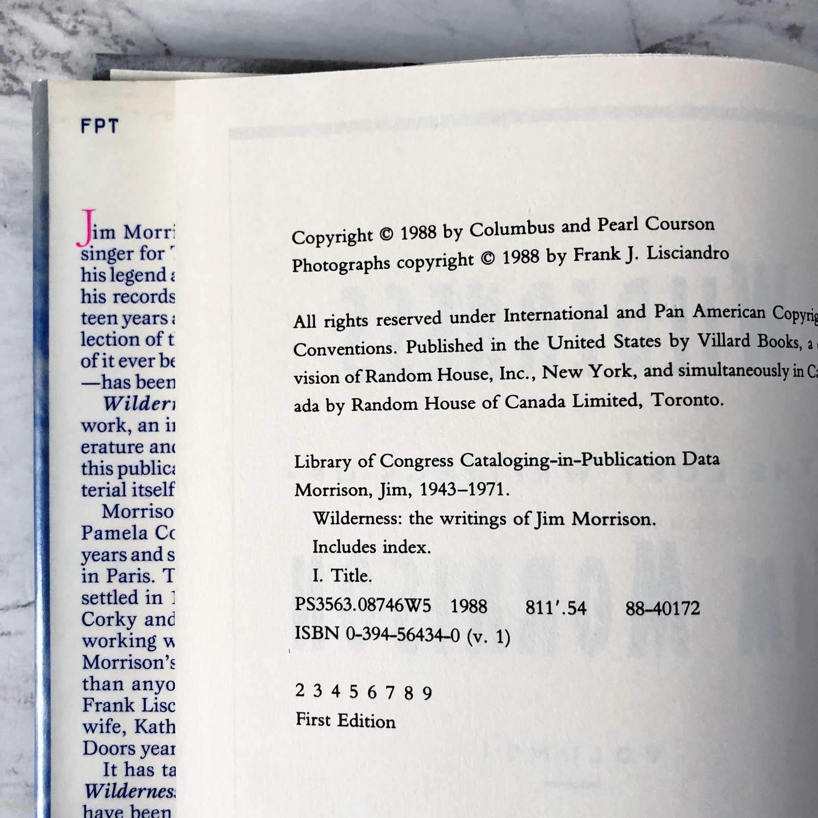 Wilderness: The Lost Writings of Jim Morrison, Vol. 1 [FIRST EDITION] - Bookshop Apocalypse