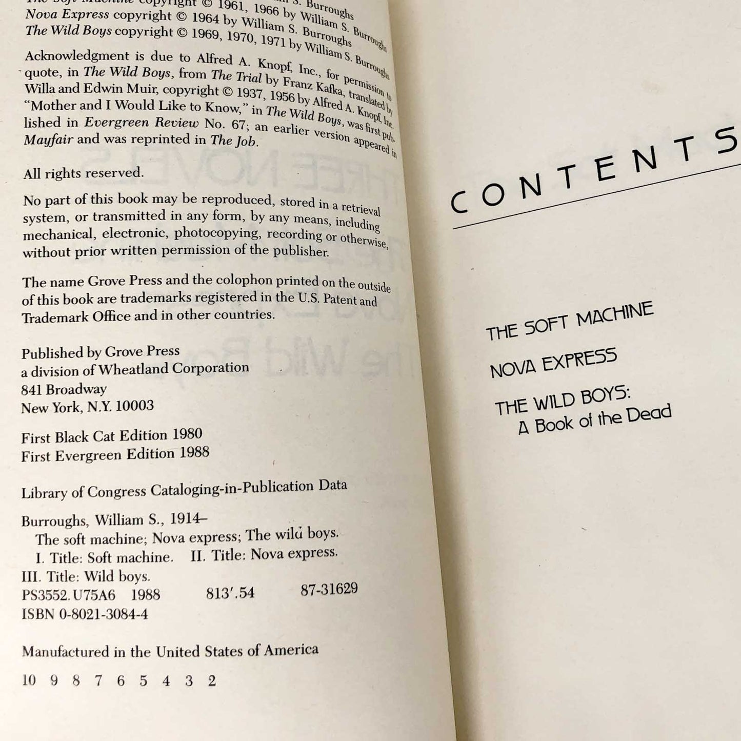 The Soft Machine, Nova Express & The Wild Boys: Three Novels by William S. Burroughs [1988 TRADE PAPERBACK]