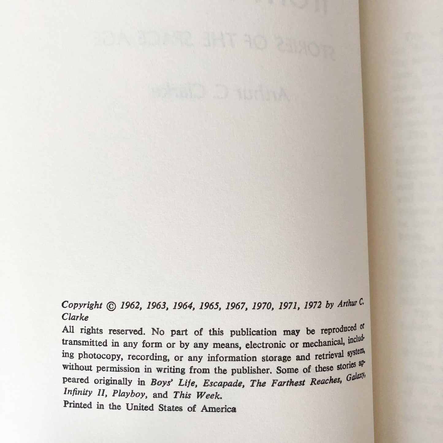 The Wind From the Sun by Arthur C. Clarke [FIRST BOOK CLUB EDITION / 1972]