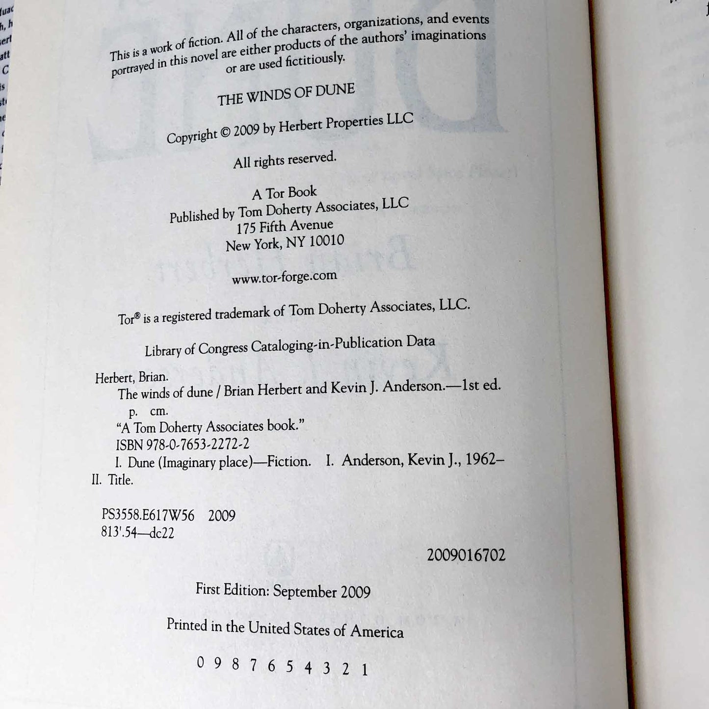 The Winds of Dune by Brian Herbert & Kevin J. Anderson [FIRST EDITION • FIRST PRINTING]