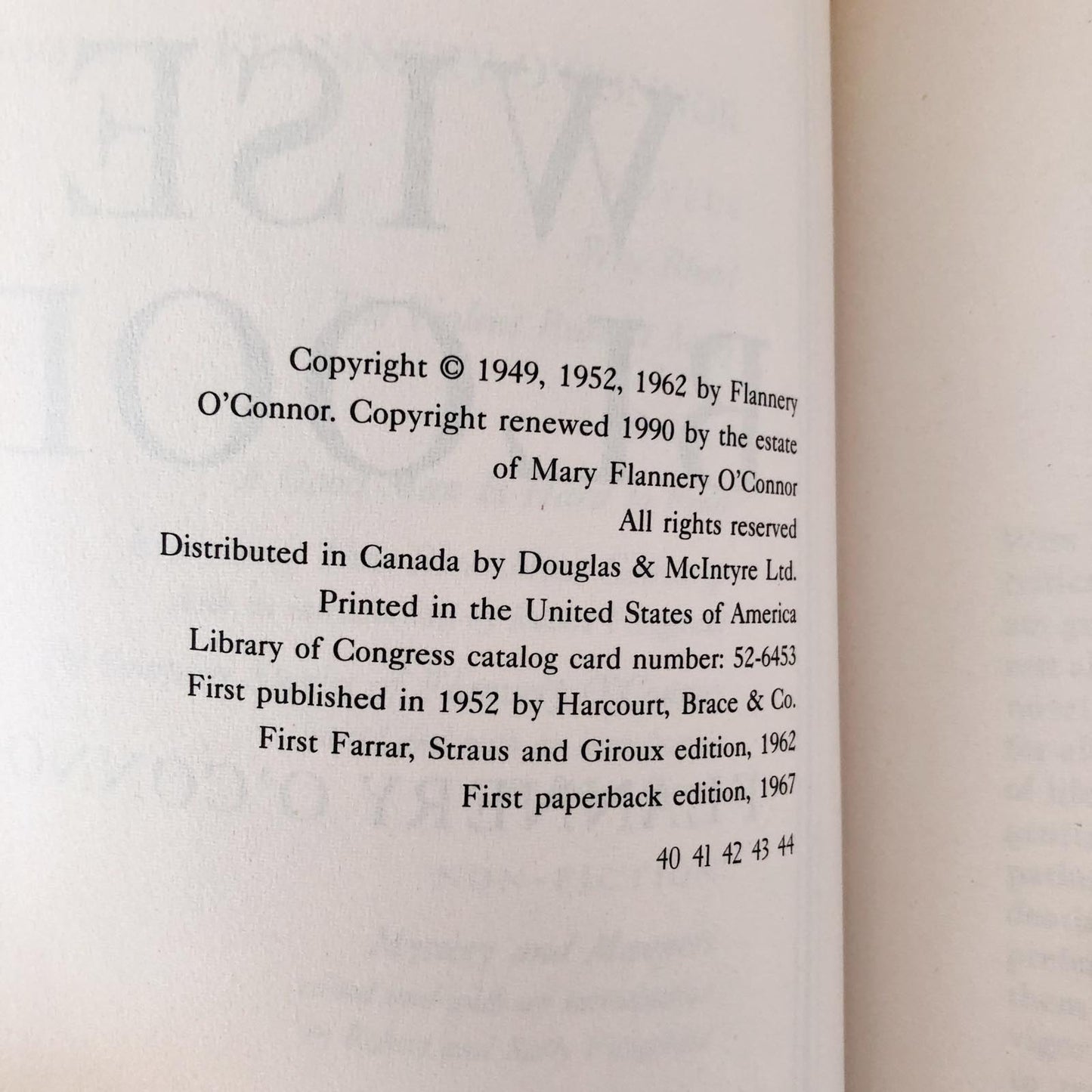Wise Blood by Flannery O'Connor [TRADE PAPERBACK / 1990]