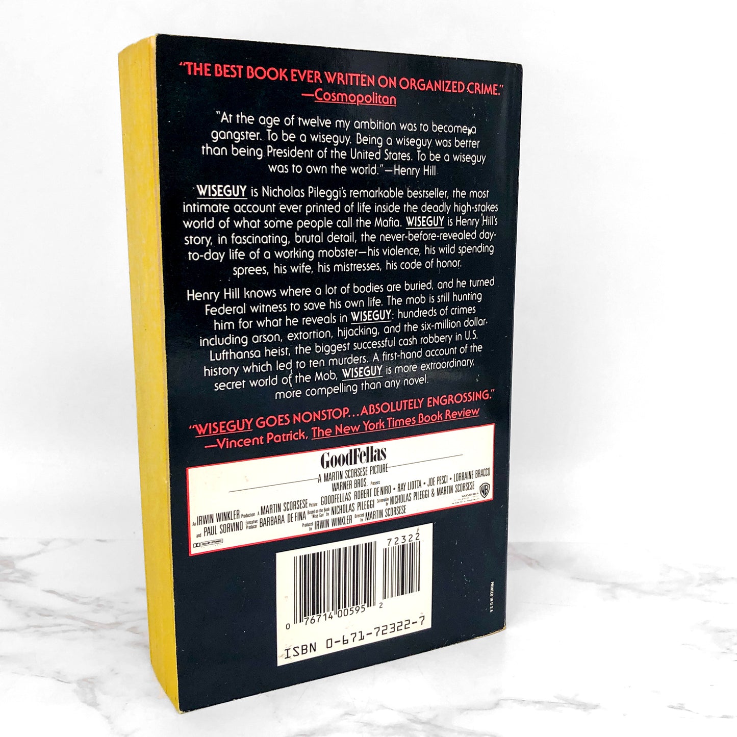 Wiseguy by Nicholas Pileggi [MOVIE TIE-IN PAPERBACK] 1990