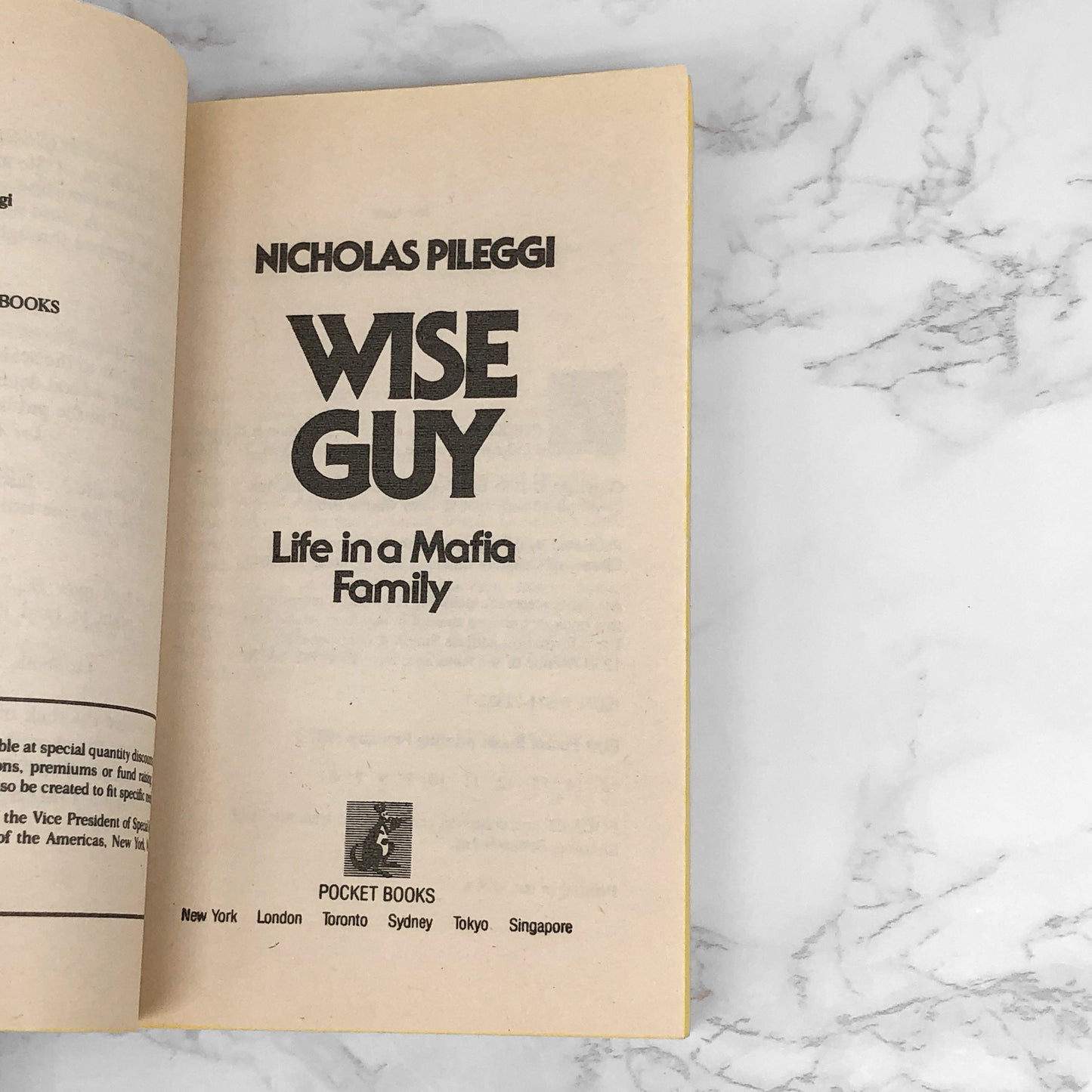 Wiseguy by Nicholas Pileggi [MOVIE TIE-IN PAPERBACK] 1990