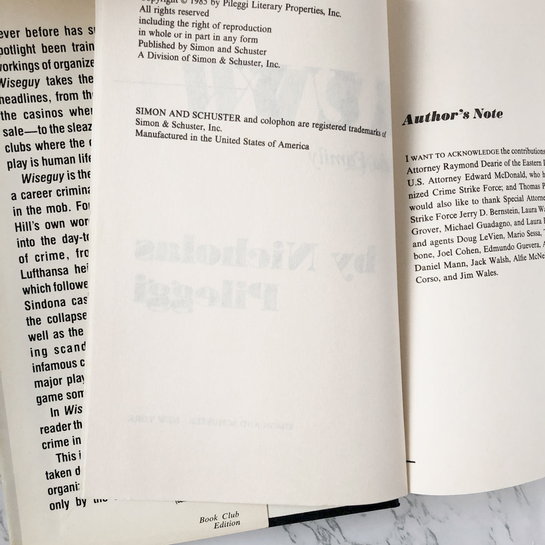 Wiseguy AKA Goodfellas by Nicholas Pileggi [BOOK CLUB EDITION / 1985] - Bookshop Apocalypse