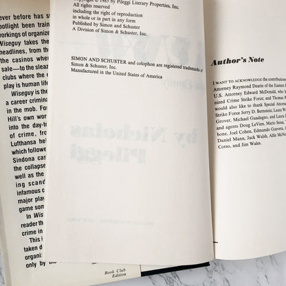 Wiseguy AKA Goodfellas by Nicholas Pileggi [BOOK CLUB EDITION / 1985] - Bookshop Apocalypse