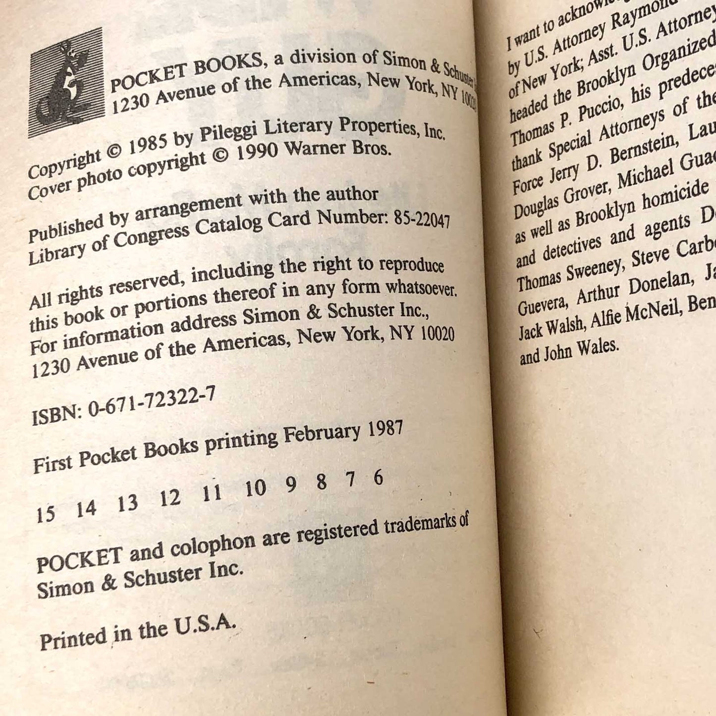 Wiseguy by Nicholas Pileggi [MOVIE TIE-IN PAPERBACK] 1990