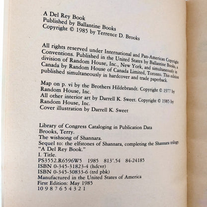 The Wishsong of Shannara by Terry Brooks [FIRST EDITION / 1985]