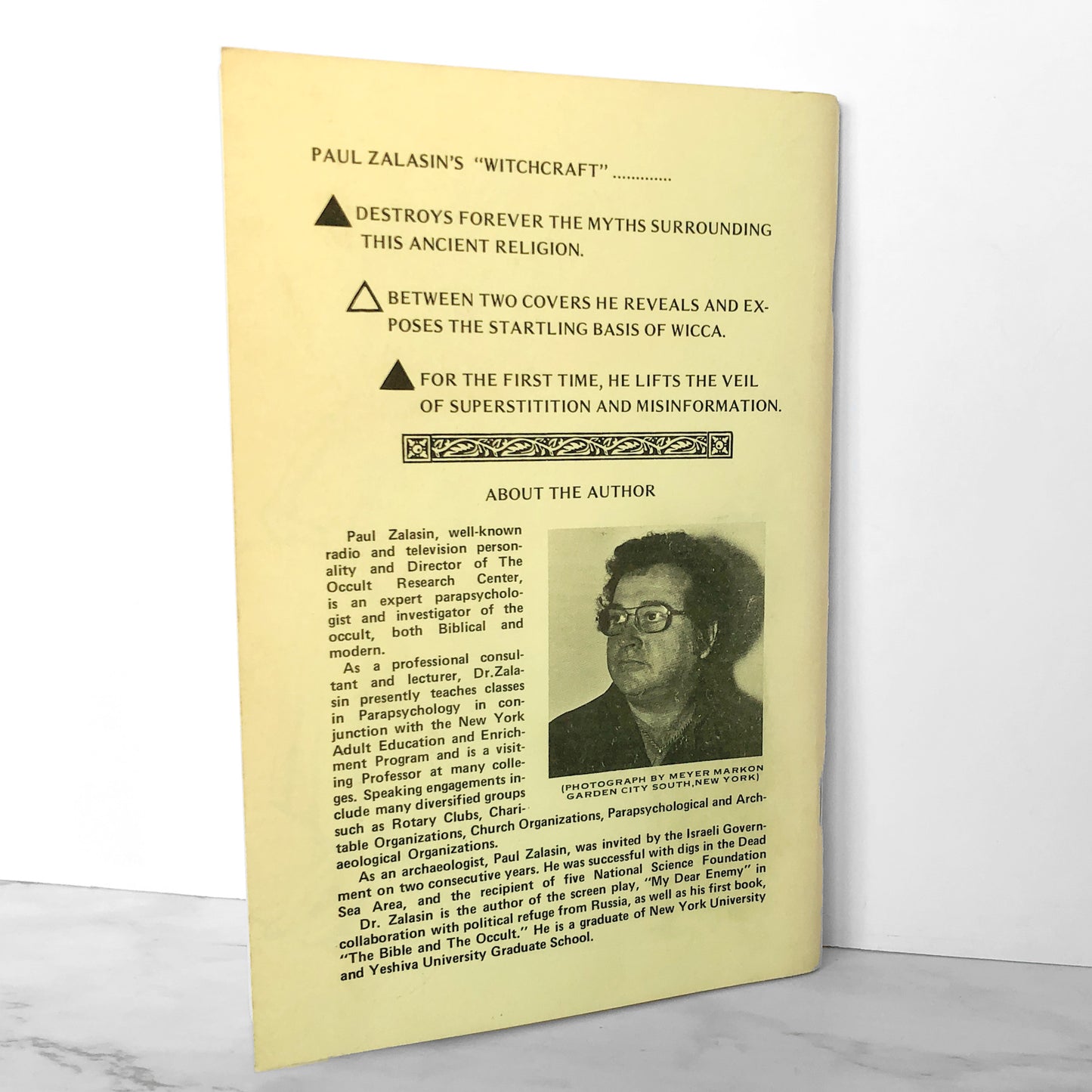 Witchcraft: The History, Philosophy and Rituals of Witchcraft by Paul Zalasin [FIRST PRINTING] 1979