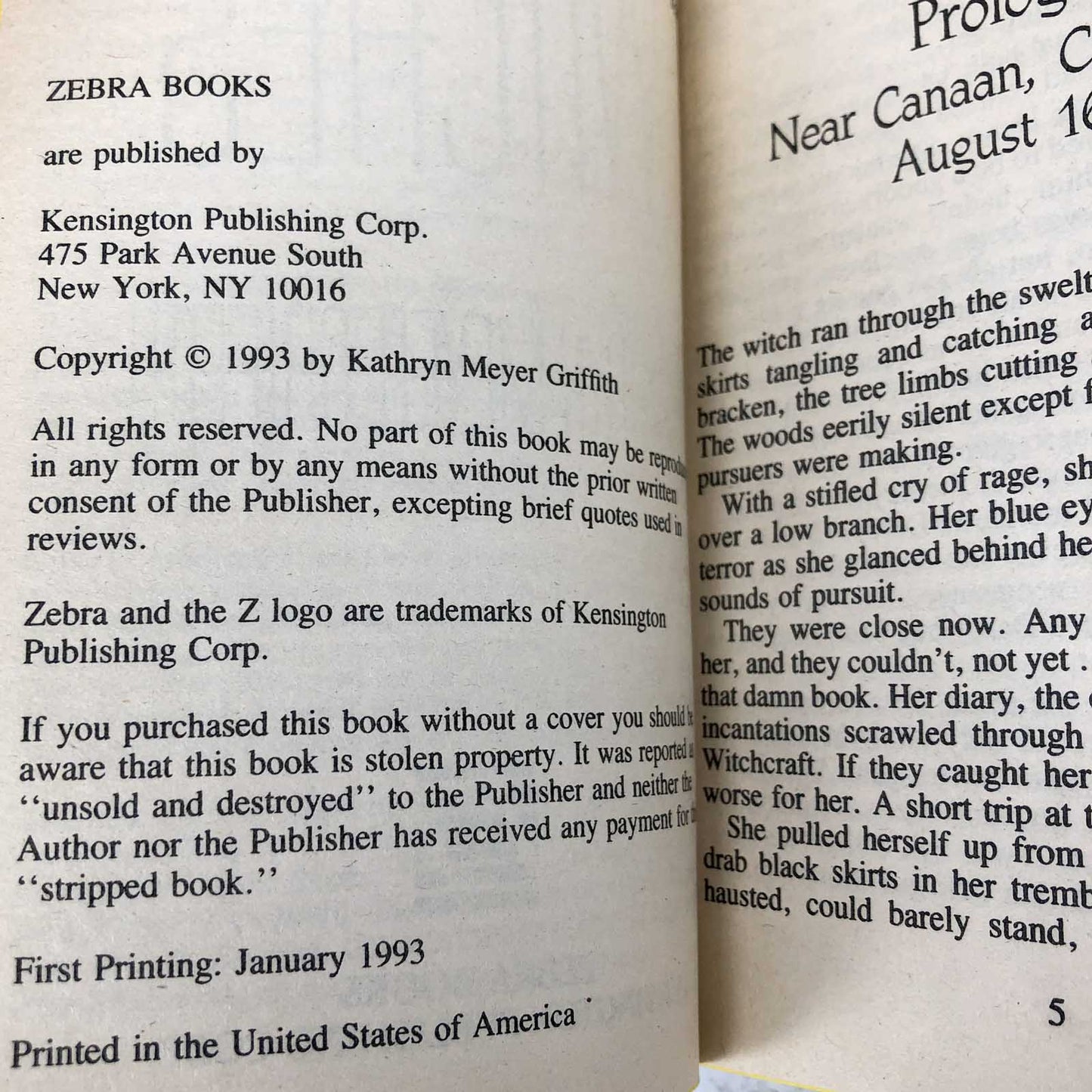 Witches by Kathryn Meyer Griffith [FIRST PRINTING] 1993 ☙ Zebra Horror