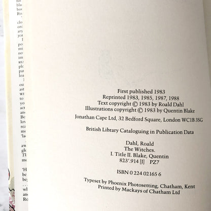 The Witches by Roald Dahl [U.K. FIRST EDITION / FIFTH PRINTING]