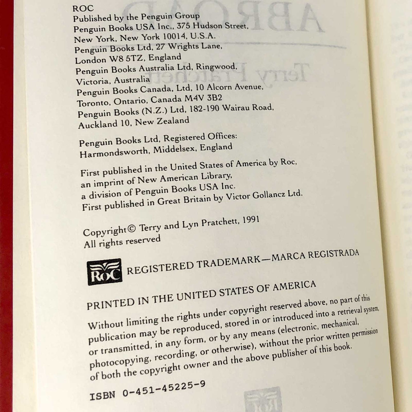 Witches Abroad by Terry Pratchett [1991 HARDCOVER] Discworld #12