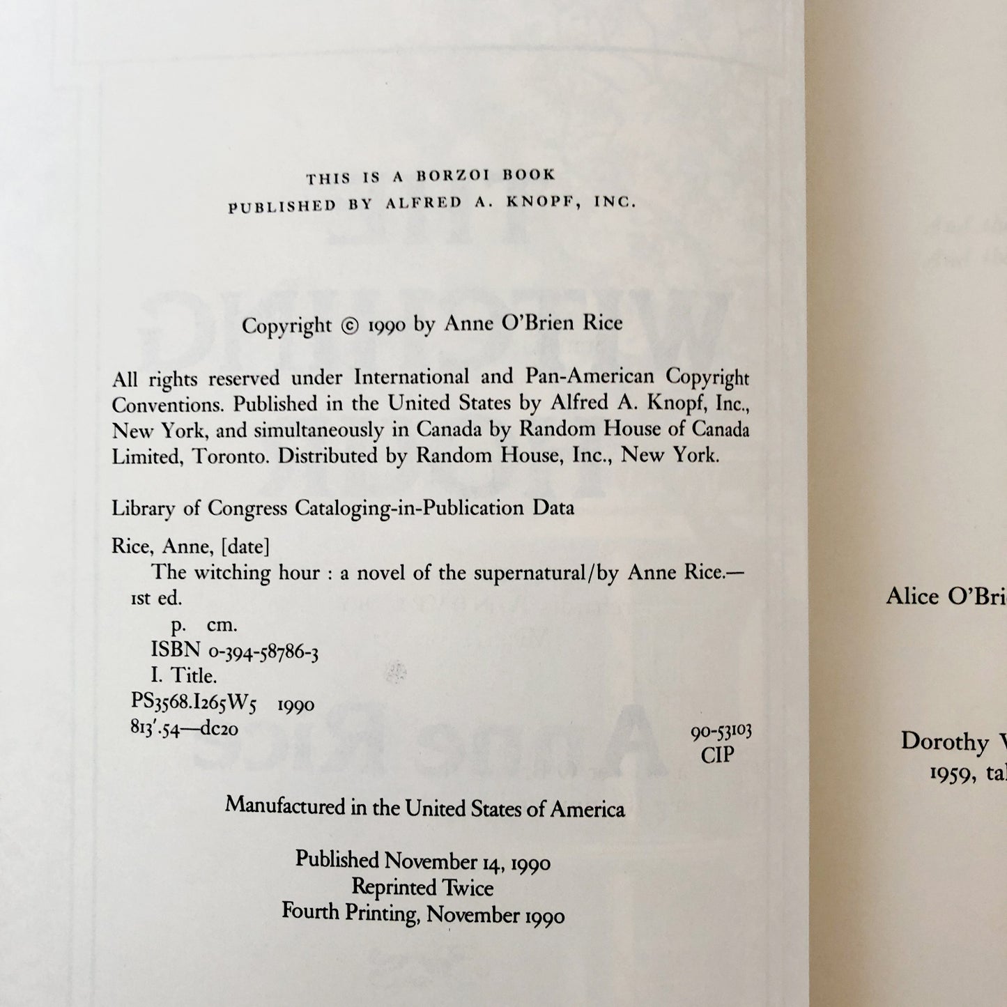The Witching Hour by Anne Rice SIGNED! [FIRST EDITION] 1990 • Knopf