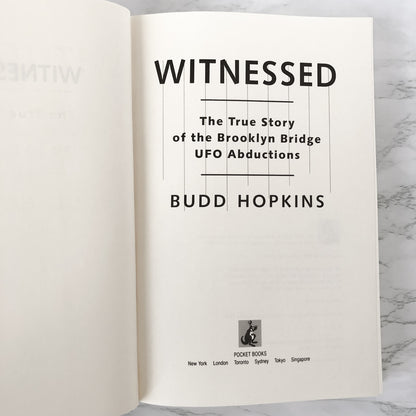 Witnessed: The True Story of the Brooklyn Bridge UFO Abductions by Budd Hopkins [FIRST EDITION] - Bookshop Apocalypse