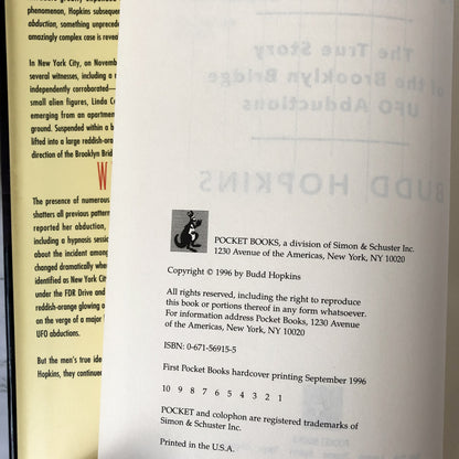 Witnessed: The True Story of the Brooklyn Bridge UFO Abductions by Budd Hopkins [FIRST EDITION] - Bookshop Apocalypse