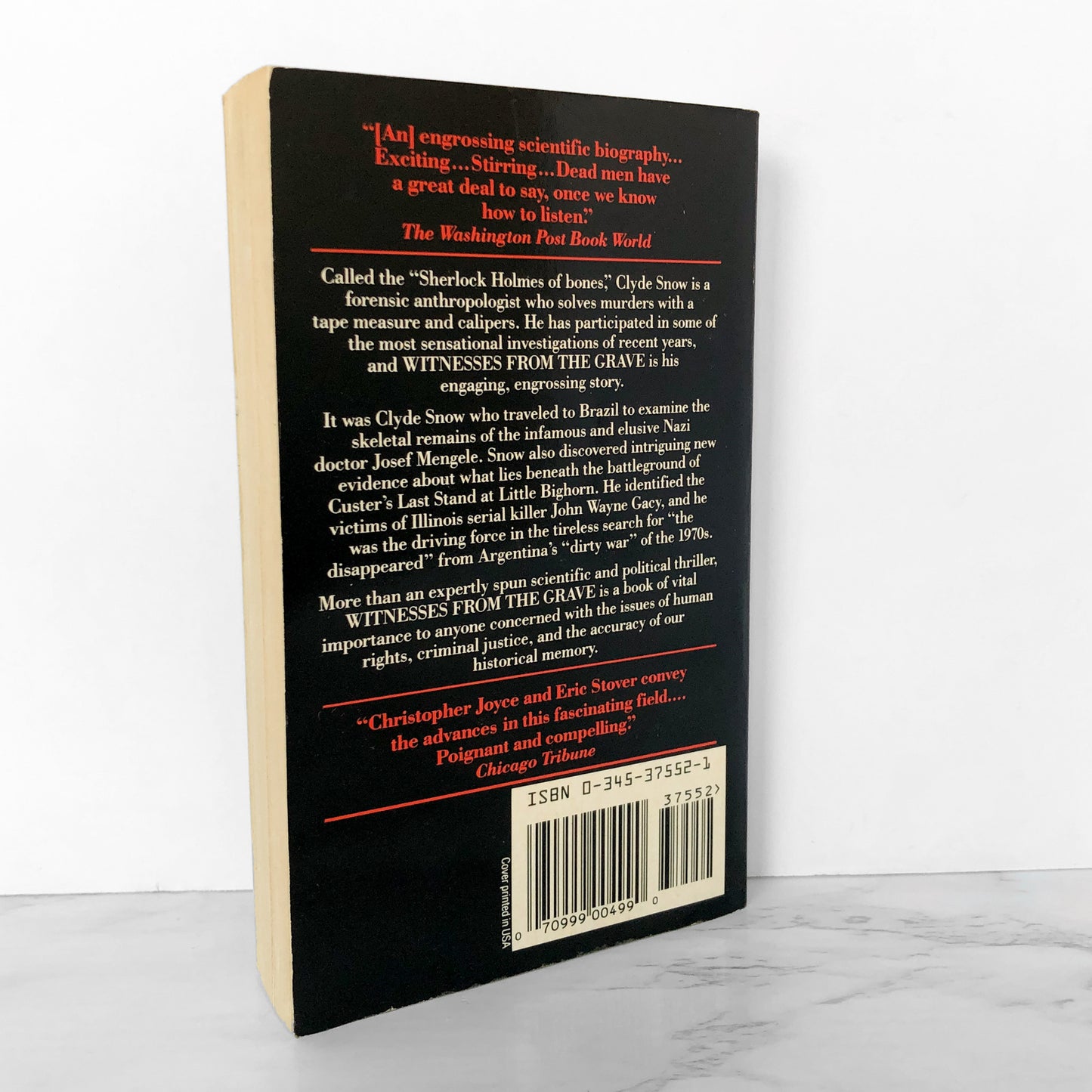 Witnesses from the Grave: The Stories Bones Tell by Christopher Joyce & Eric Stover [FIRST PAPERBACK PRINTING / 1992]