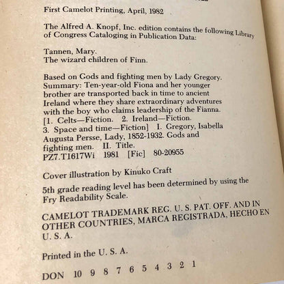 The Wizard Children of Finn by Mary Tannen [FIRST PAPERBACK PRINTING] 1982