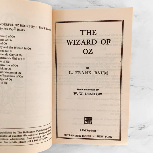 The Wonderful Wizard of Oz by L. Frank Baum [1986 PAPERBACK] Del-Rey Fantasy • Oz #1