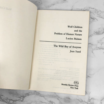 Wolf Children & the Problem of Human Nature by Lucien Malson [U.S. FIRST EDITION PAPERBACK] 1972