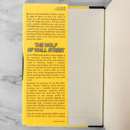 The Wolf of Wall Street by Jordan Belfort [FIRST EDITION / FIRST PRINTING]