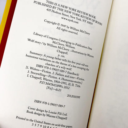 Wolf Story by William McCleery & Warren Chappell [HARDCOVER RE-ISSUE] 2012 • NYR