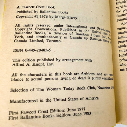 Woman on the Edge of Time by Marge Piercy [1983 PAPERBACK]