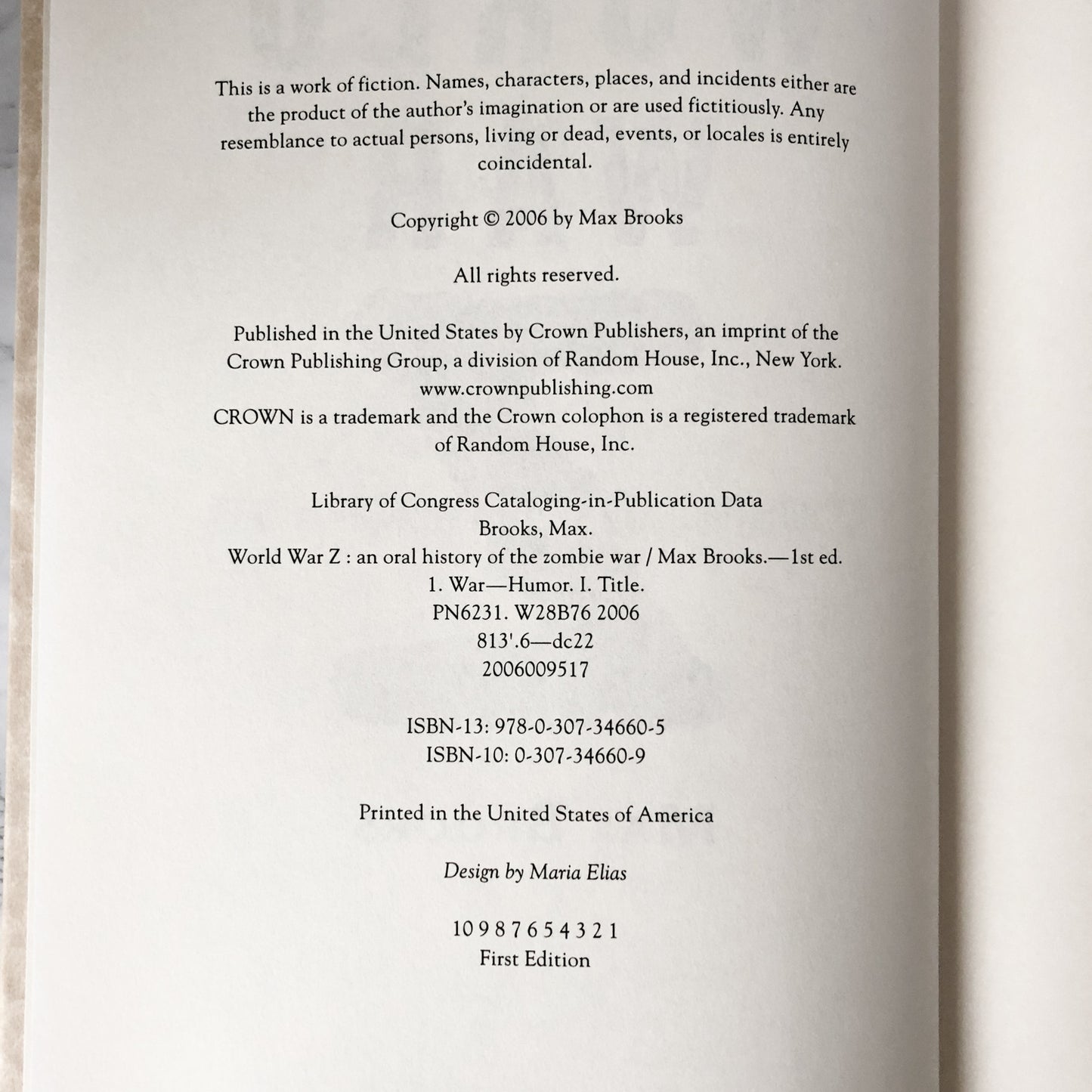 World War Z by Max Brooks [FIRST EDITION / FIRST PRINTING] - Bookshop Apocalypse