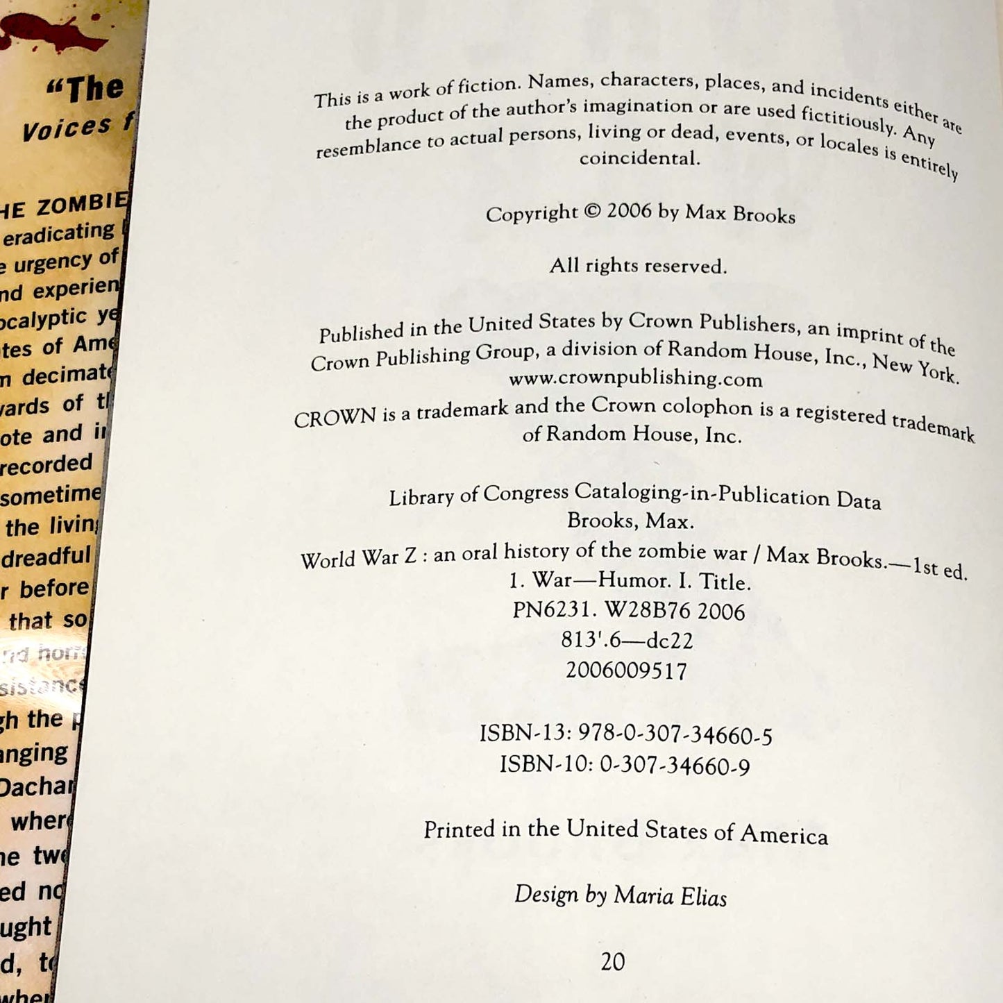 World War Z by Max Brooks SIGNED! [FIRST EDITION] 2006